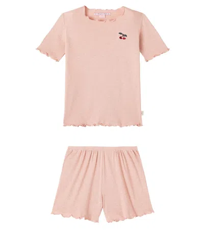 Konges Slojd Kids' Konges Sløjd Set Roli Aus T-shirt Und Shorts In Pink