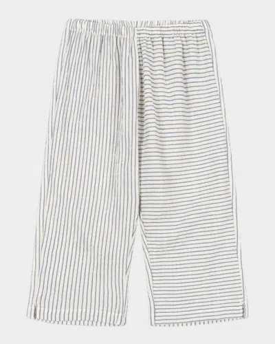 Konges Slojd Kids' Rosie H-w X Boy's Duo Striped Seersucker Pants In White