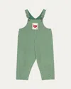 Konges Slojd Rosie H-w X Boy's Jack Card-print Overalls Gots 2 In Green