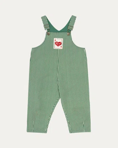 Konges Slojd Kids' Rosie H-w X Boy's Jack Card-print Overalls Gots 2 In Green