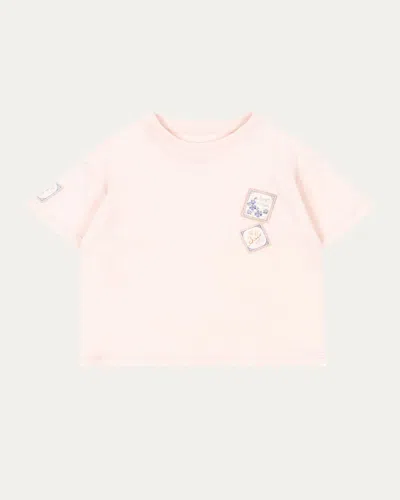 Konges Slojd Kids' Rosie H-w X Girl's Letter-print Cotton T-shirt In Pink