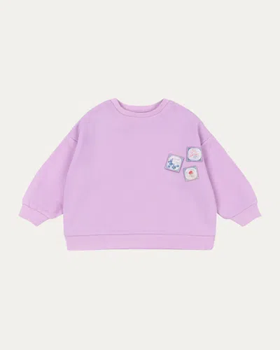 Konges Slojd Kids' Rosie H-w X Girl's Letter Stamp Sweatshirt In Purple