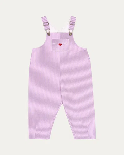 Konges Slojd Kids' Rosie H-w X Girl's Love Letter Overalls In Pink