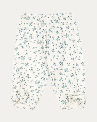 Konges Slojd Kids' Rosie H-w X Girl's Mioblu Floral Cotton Pants In White