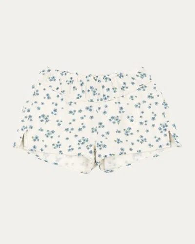 Konges Slojd Kids' Rosie H-w X Girl's Mioblu Floral Cotton Shorts In White
