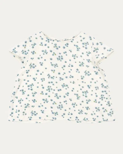 Konges Slojd Kids' Rosie H-w X Girl's Mioblu Floral Cotton Top In White
