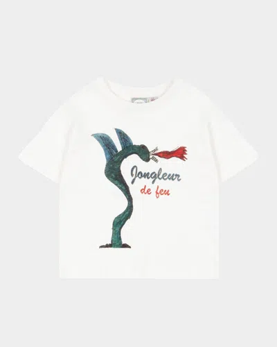 Konges Slojd Rosie H-w X Kid's Jongleur Graphic-print T-shirt In White