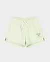 Konges Slojd Rosie H-w X Kid's Monogrammed Drawstring Cotton Shorts In Green