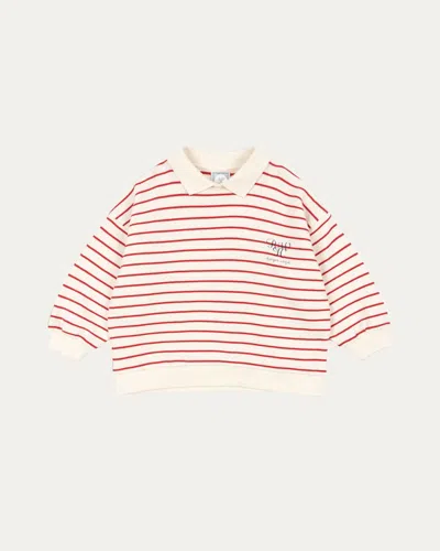 Konges Slojd Rosie H-w X Kid's Striped Sweatshirt In Red