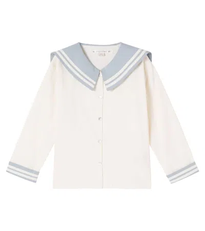 Konges Slojd Kids' Sailor Cotton Shirt In White