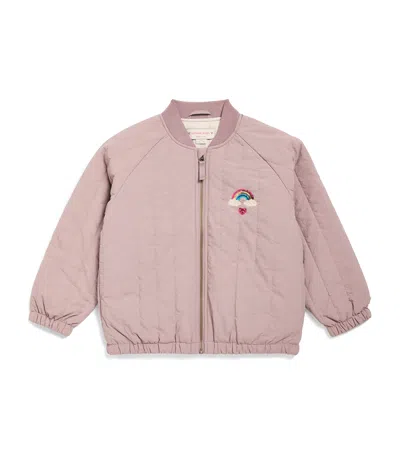 Konges Slojd Kids' Sequin Juno Bomber Jacket In Pink