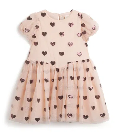 Konges Slojd Kids'  Sequin-detail Heartlily Dress In Pink