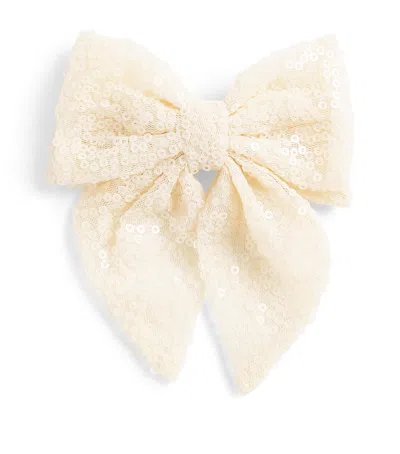 Konges Slojd Sequinned Aries Bow In White