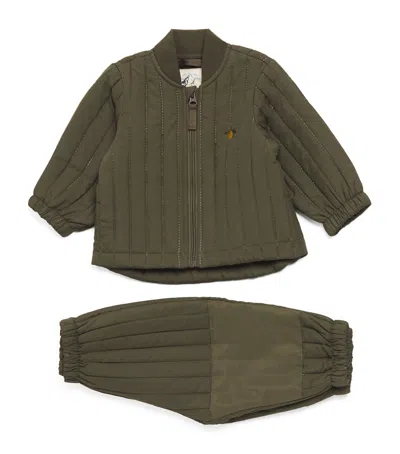 Konges Slojd Kids' Thermo Evi Jacket And Trousers Set In Green