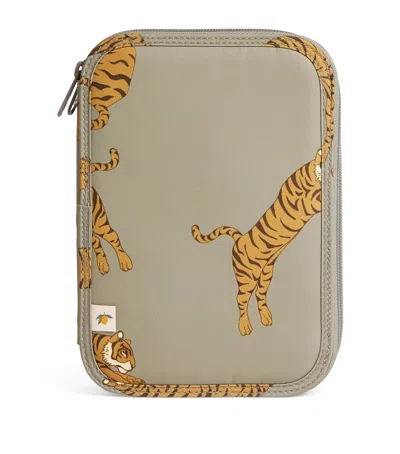 Konges Slojd Tiger Print Clover Filled Pencil Case In Multi