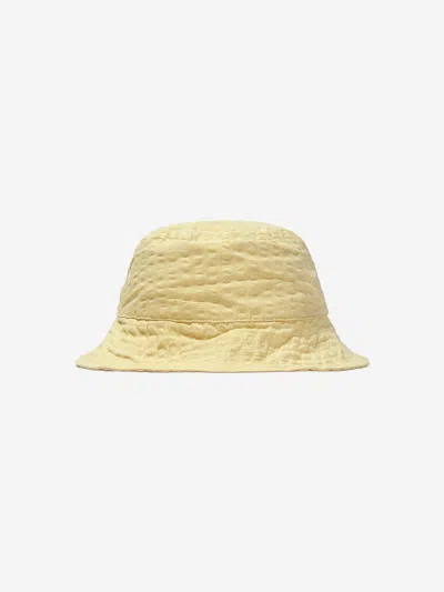 Konges Slojd Babies' Unisex Cotton Seersucker Bucket Hat 12 - 18 Mths Yellow