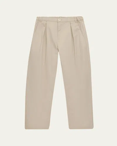 Konges Slojd Kids' Willo Organic Cotton Chino Pants In Neutral