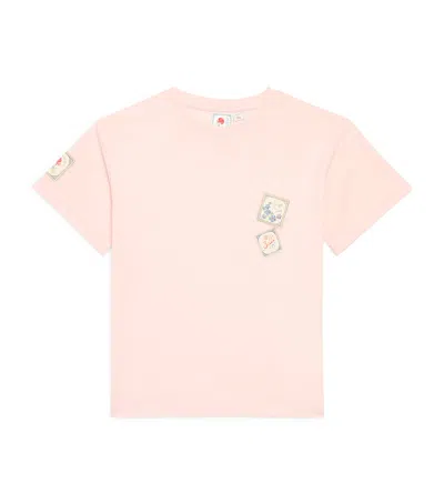 Konges Slojd Kids' X Rhw Organic Cotton Stamp T-shirt In Pink