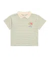 Konges Slojd X Rhw Organic Cotton Stripe Polo Shirt In Gray