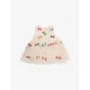 Konges Slojd Bow Colore Yvonne Fairy Ruffled Woven Dress 12 Months-10 In Neutral