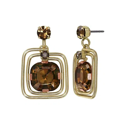 Konplott Women's Earring Stud Dangling "to The Max Collection" - Brown In Gray