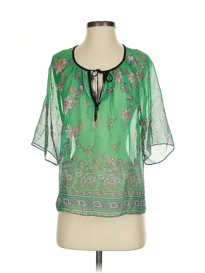 Pre-owned Konrad + Joseph 3/4 Sleeve Blouse In Green