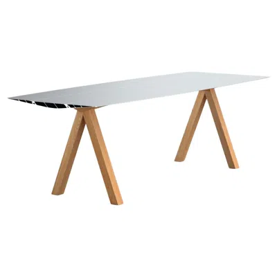 Pre-owned Konstantin Grcic Dinning Table B Aluminum Anodized Silver Top Wooden Legs In Sand
