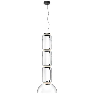 Pre-owned Konstantin Grcic Flos Noctambule Pendant Light With 3 Cylinders And Bowl By  In Transparent