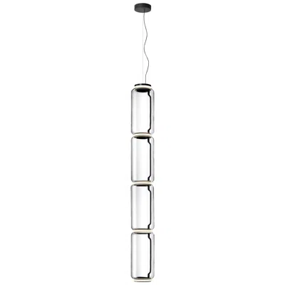 Pre-owned Konstantin Grcic Flos Noctambule Pendant Light With 4 High Cylinders By  In Transparent