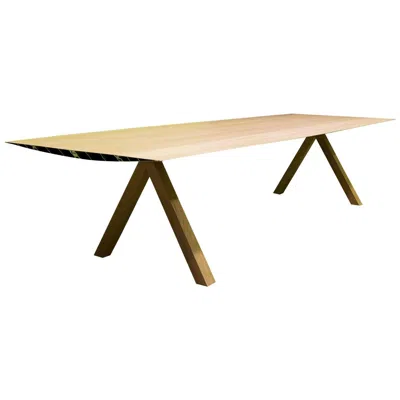 Pre-owned Konstantin Grcic , Laminated Aluminium Wood Legs 360 Large B Table In Brown