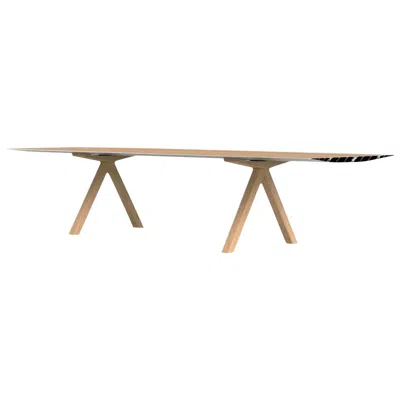 Pre-owned Konstantin Grcic , Laminated Aluminum Wood Legs 360 Large B Table In Brown