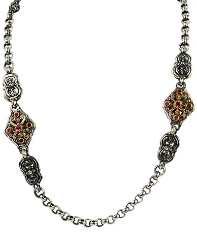 Konstantino 18k & Silver 1.12 Ct. Tw. Pink Tourmaline Necklace In Gray