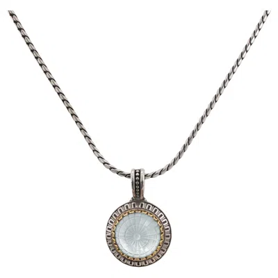 Pre-owned Konstantino 925 Silver 18k Gold Dome Mother Of Pearl Doublet Pendant Necklace In Multiple