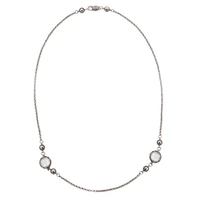 Pre-owned Konstantino 925 Silver Gem K 2 Mother Of Pearl Doublet Pendant Necklace 18" In Multiple