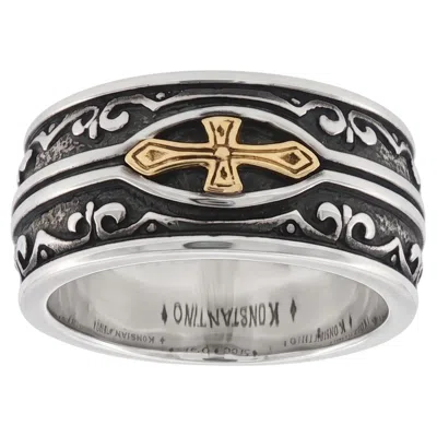 Pre-owned Konstantino 925 Sterling Silver & 18k Gold Heonos Band Ring Size 10 In Multiple
