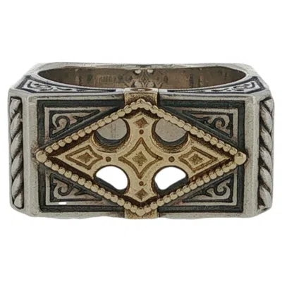 Pre-owned Konstantino 925 Sterling Silver & 18k Gold Stavros Ring Size 10 In Multiple