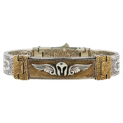 Pre-owned Konstantino 925 Sterling Silver & Bronze Myrmidones Bracelet Size 7.5" In Multiple