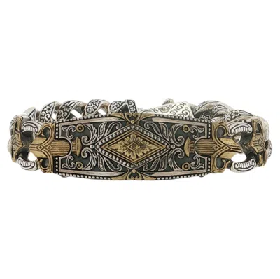Pre-owned Konstantino 925 Sterling Silver & Bronze Myrmidones Bracelet Size 7.5" In Multiple