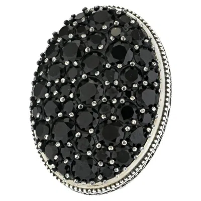 Pre-owned Konstantino 925 Sterling Silver Circe Black Spinel Ring Size 7