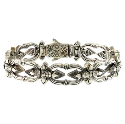 Pre-owned Konstantino 925 Sterling Silver Heonos Link Bracelet Greece 8" In Multiple