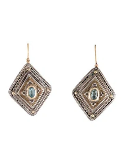 Pre-owned Konstantino Aquamarine Drop Earrings In Multi