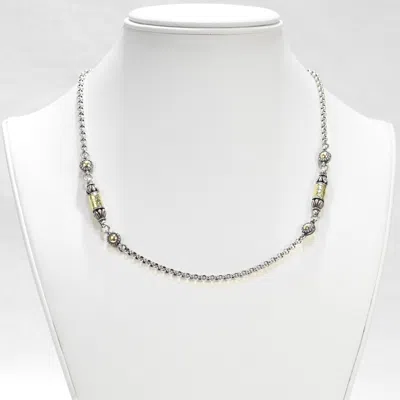 Pre-owned Konstantino Aspasia Sterling Silver & Gold Bullet Station Necklace In Multi