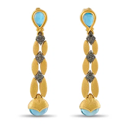 Konstantino Callas 18k Yellow Gold Black Diamond And Topaz Earrings Ks08-050426