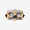 KONSTANTINO CALYPSO STERLING SILVER AND 18K YELLOW GOLD, ONYX AND SPINEL RING DKJ840-314