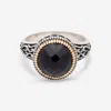 KONSTANTINO CALYPSO STERLING SILVER AND 18K YELLOW GOLD, ONYX AND SPINEL STATEMENT DKJ847-314