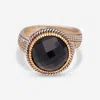 KONSTANTINO CALYPSO STERLING SILVER AND 18K YELLOW GOLD,ONYX RING DKJ844-120