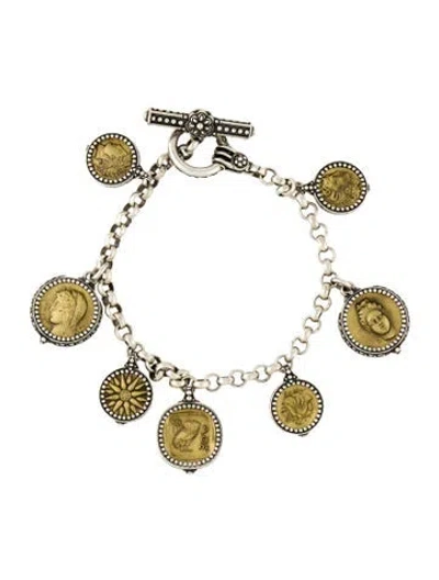 Pre-owned Konstantino Coin Bracelet, 7" In Multi