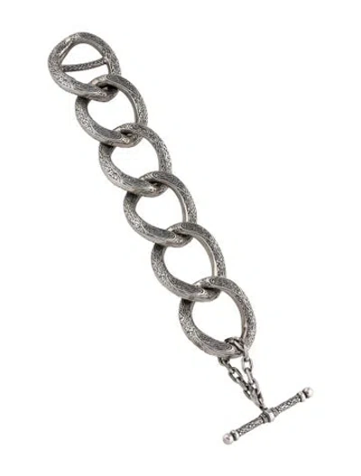 Pre-owned Konstantino Curb Link Bracelet, 6.5" In Multicolor