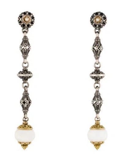 Pre-owned Konstantino Diamond & Pearl Drop Earrings In Multi