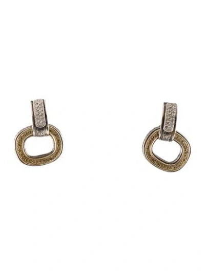 Pre-owned Konstantino Diamond Colle Drop Earrings In Multi